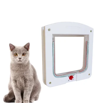 Kontrollerbar Pet-Entry og Exit Døren Kat Sikker Hul Døren Pet Supplies Størrelse S Hvid