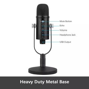 Metal USB Kondensator Mikrofon Optagelse Mikrofon Til Bærbar Windows-Cardioid Studio Recording Voice Over, YouTube Tik tok
