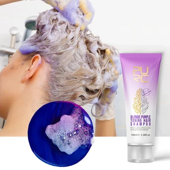 2 STK/Sæt Lilla Shampoo Genoprette Messing Off Styrke Aircondition hårpleje Ingen Gul Maske til Blonde Hår Farve Behandling