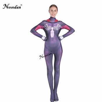 3D Print Spider Gwen Stacy Black Spider Kostume Voksne Kvinder Cosplay Spandex Zentai Suit Female Halloween Bodysuit Catsuit
