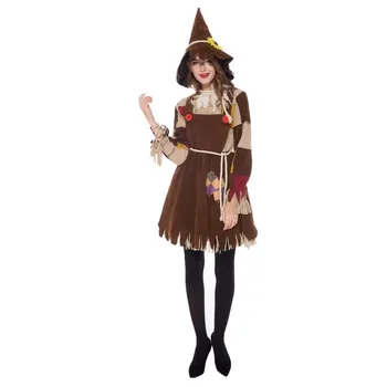 Halloween The Wizard Of Oz Fugleskræmsel Forældre-Barn-Kostume Til Karneval, Fest, Performance Cirkus Klovn Horror Spøgelser Quinn Kjole