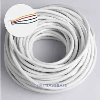 HOMSECUR Hvid Fleksibel Kobber 15m/20m/80m 4 Core Kabel Til Video Dør Intercom System
