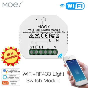 Mini DIY WiFi RF433 Smart Relay Switch-Modul Smart Liv/Tuya App Control, Arbejde med Alexa, Google Hjem 1 Gang 1/2 Måde