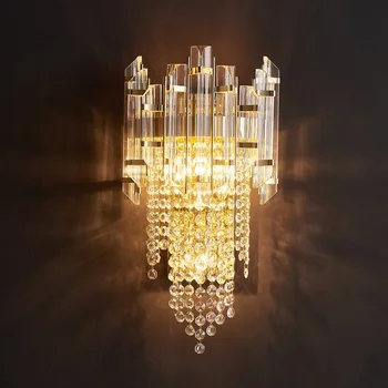Moderne Luksus krystal væglampe til Stue indretning led-lys Dressing lampe led-væg Lys Villa Model Værelses krystallysekroner