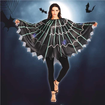 Eraspooky Kvinders Spindelvæv Spider Web Kappe Kostume Halloween Kostume Til Voksne Skræmmende, Spider Part Fancy Kjole