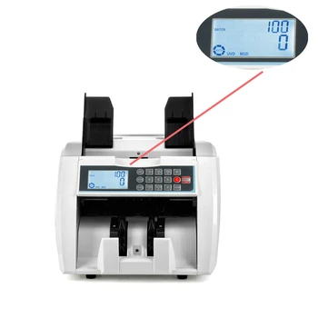 Front-LCD-display Falske Penge Detektor med justerbar hopper UV/MG/MT Multi Currency Bill Counter HS-920