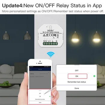 Mini DIY WiFi RF433 Smart Relay Switch-Modul Smart Liv/Tuya App Control, Arbejde med Alexa, Google Hjem 1 Gang 1/2 Måde