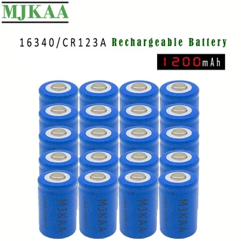 MJKAA 3,7 V 1200mAh Lithium 16340 Batteri CR123A Genopladelige Batterier af 3,7 V CR123 for Laser Pen LED Lommelygte Cell