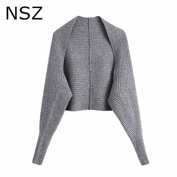 NSZ To-piece Suit Kvinder, der er Beskåret, Cape Sweater Cardigan Match Tanke Jakke Pels, Strik 2 pc ' er Strikket Sæt