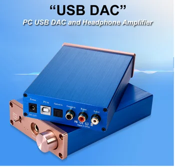 PC USB-lydkort Coaxial Toslink digital audio til 6,35 mm hovedtelefon analog L/R 2RCA audio Converter med Volumen kontrol PCM Hifi