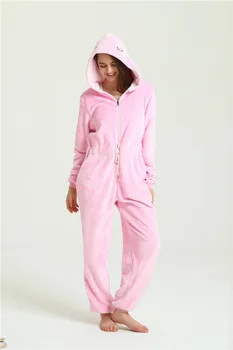 Vinter Varme Pyjamas Kvinder Onesies Flannel Jumpsuits Nattøj Samlet Plus Size Hood Sæt Pyjamas Onesie For Kvinder, Voksne