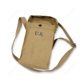 WW2 OS KOREANSKE HÆR Bærbare Thomson generelt skoletaske med 6 strimler tykt lærred, bomuld webling