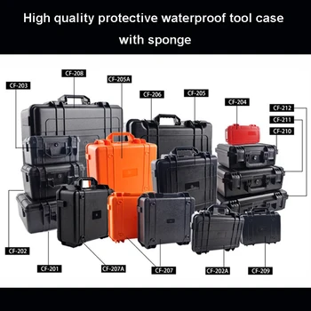 Vandtæt sikkerhed sag Beskyttende Værktøjskasse Udstyr kuffert slagfast Instrument plastic Værktøj tilfældet med pre-cut skum