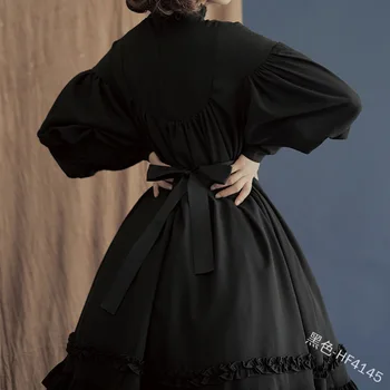 Japansk sød lolita kjole vintage falbala stå lanterne ærme løs victoriansk kjole kawaii pige gothic lolita op loli cosplay
