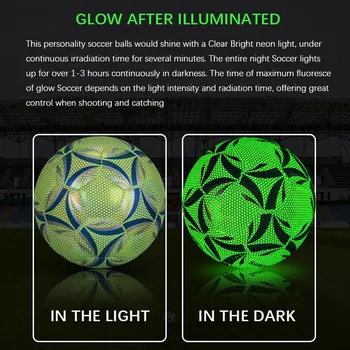 Nej 5 Nej 4 Reflekterende Lysende Lysende Fodbold Voksne Og Børn Spil, Træning, Fodbold PU slidstærk Med LED Lys