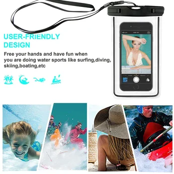 Vandtæt Telefonen Pose Svømning Taske Undersøiske Surfere Universal Beskyttende Tør Taske Til Smartphone Størrelse 4