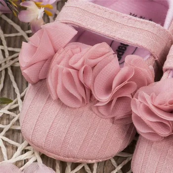 Baby Piger Søde Prinsesse Sko Sommer Efterår Nyfødte Spædbarn Casual Prewalker med Blomst Hovedbeklædning