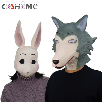 Coshome Animationsfilm Beastars Cosplay Maske Legosi Haru Cos Kanin Wolf Hovedbeklædning Tilbehør til Halloween Fest Hovedbeklædning