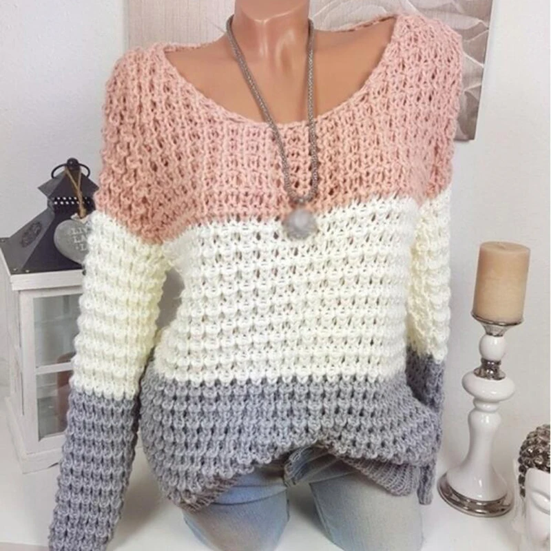 Afgørelse Konserveringsmiddel Hare Patchwork sweater, jumper strik 2019 mode slanke kvinder trøjer og  pullovers overdele køb online | Trøjer \ Koldingtattoo.dk